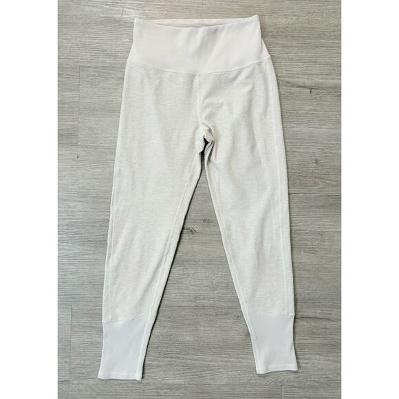 Alo Yoga Lounge Leggings Oatmeal Small EUC Neutral Gym Athleisure Alosoft 7/8 - Picture 5 of 14